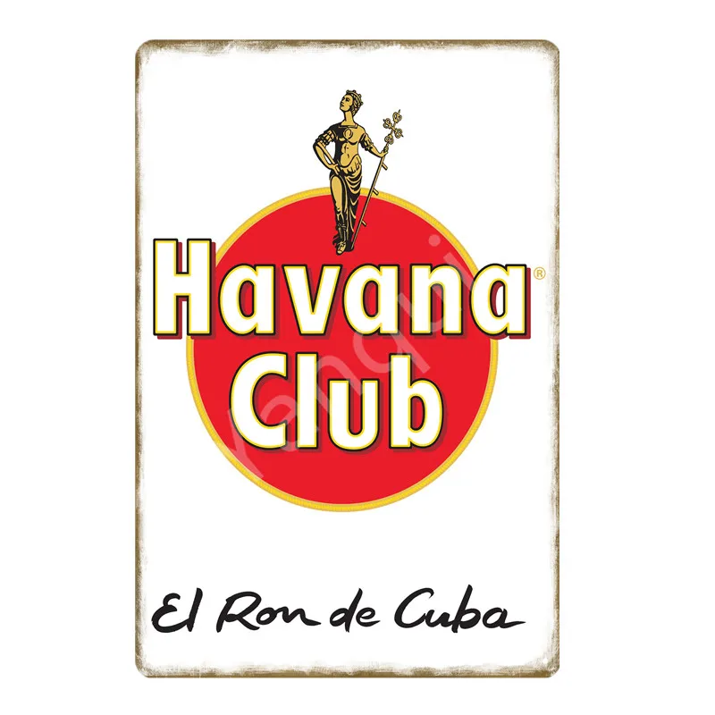 Пивной металлический постер Havana Club оловянные вывески настенная живопись налет