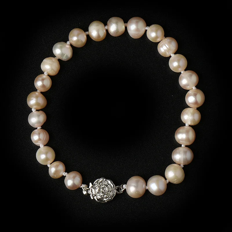 7-8 мм кулон с серебряным блеском и цветовой гаммой свежий розовый жемчужный