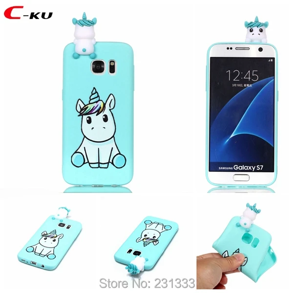 Мягкий чехол C ku из ТПУ с объемным рисунком для Samsung Galaxy S7 EDGE S8 PLUS S9 note 8 A310 A510 J310 J510