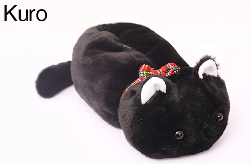30 см Kawaii Мультяшные японские кошки Kuro Mikenezumi плюшевые животные в форме кошки тканевый чехол держатель для салфеток Декор для дома - Цвет: BLACK