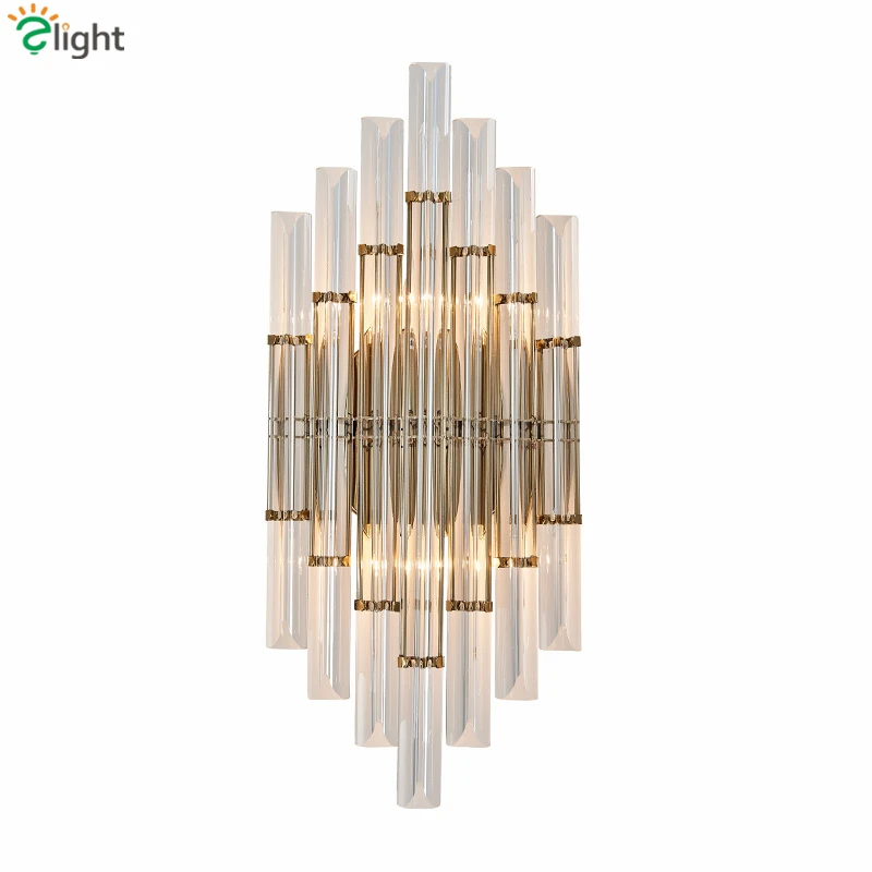 Скандинавский светильник K9 Cristal Led E14 настенная лампа с золотистыми