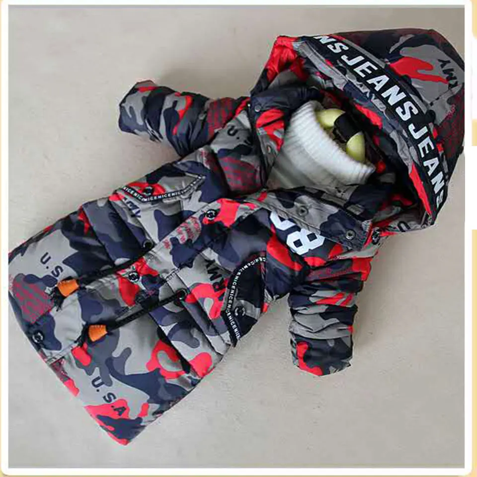 Модная новинка пальто для мальчиков 2018 зимняя куртка маленьких детская теплая