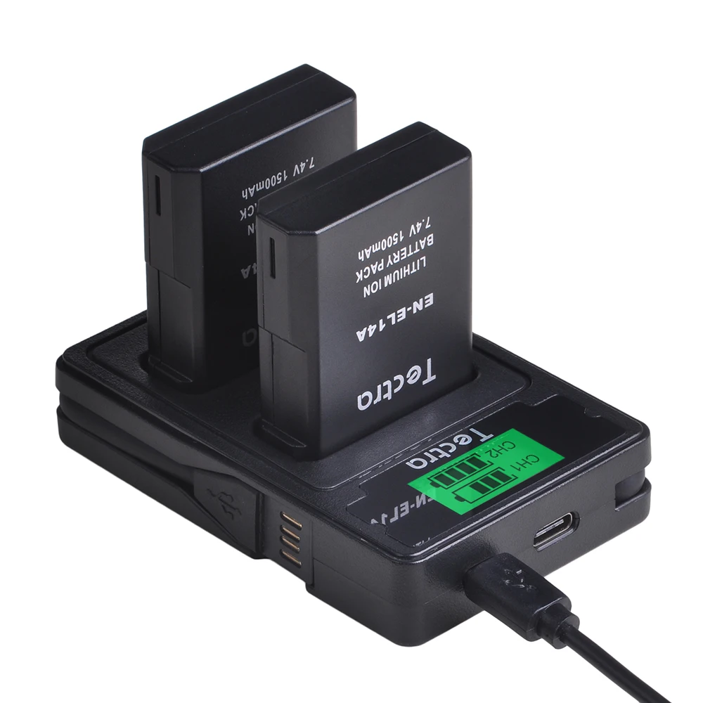Зарядное устройство USB Type-C с ЖК-дисплеем 1500 мАч для Nikon D3100 D3200 D3300 D3400 D3500 D5600 D5200 P7000 |