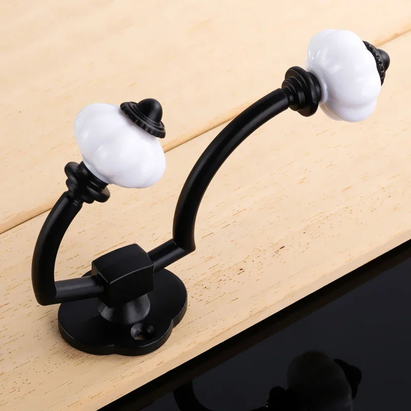 Настенный крючок внешняя деталь с Белыми Керамическими Ручками латунная вешалка