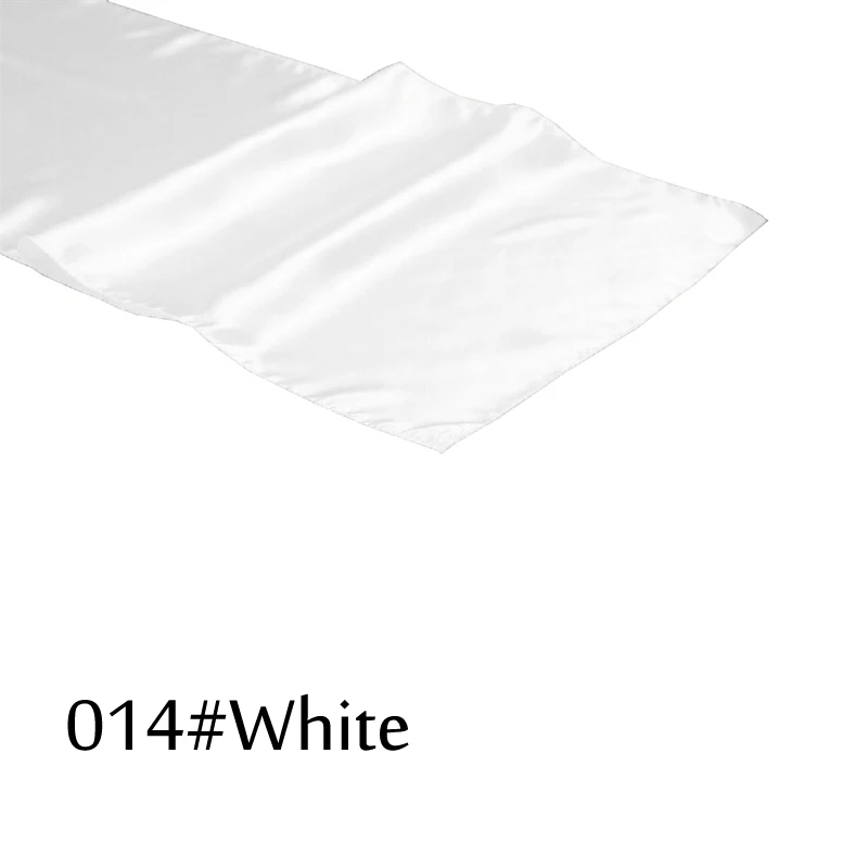 Домашний текстиль 10 шт./лот 30*275 см черные атласные настольные дорожки 1" x 108" Свадебная вечеринка банкет отель украшения 30 цветов Настольные Дорожки - Цвет: White