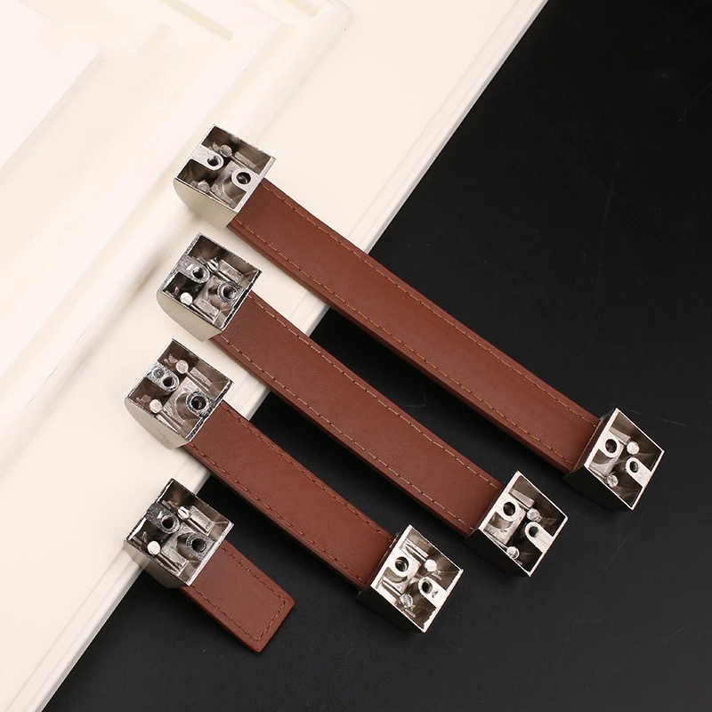 1 шт. дверные ручки мебельные кожа + цинковый сплав для шкафа лаконичный шкаф