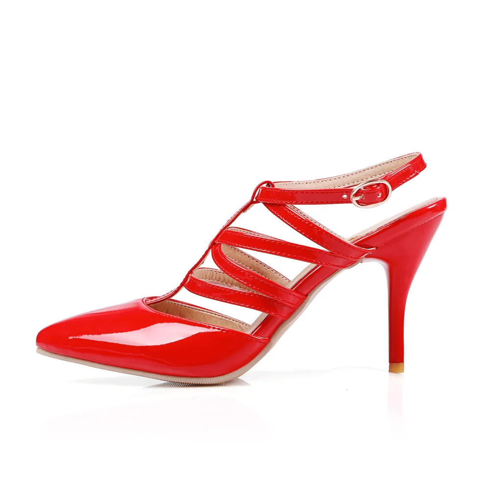 Женские босоножки с ремешком на пятке черные красные или белые сандалии