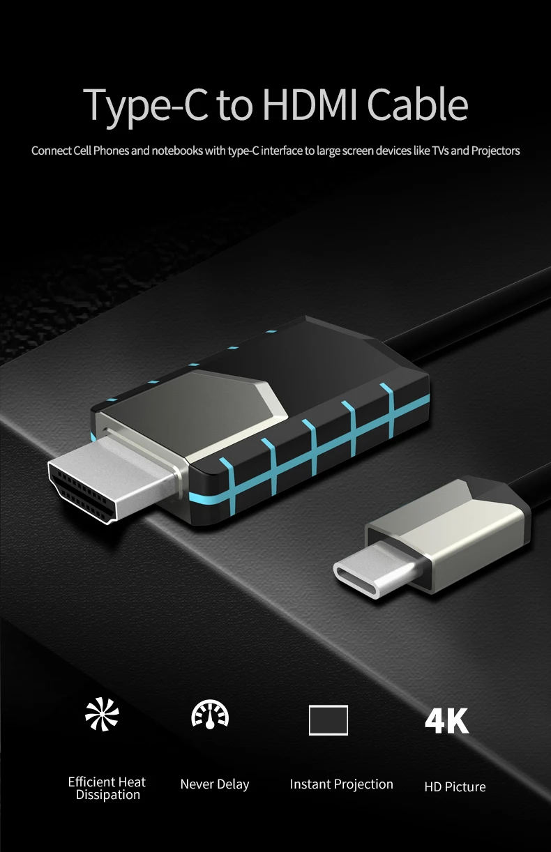 Mirscreen кабель TC03 Тип-C до 4 K Кабель HDMI 1080 P Full-HD мгновенного проецирования подключить мобильный телефон, чтобы ТВ/gps навигации