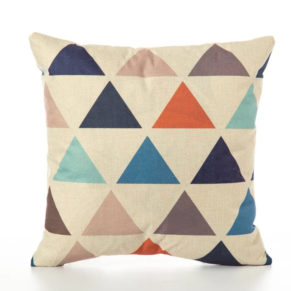 Льняные наволочки в богемном стиле с геометрическим принтом простой и