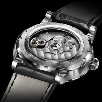 PONIGER Men Business 50M Waterproof Fashion Dress Automatic Self-wind Mechanical Wrist Watches With Calendar - Steel Other Image