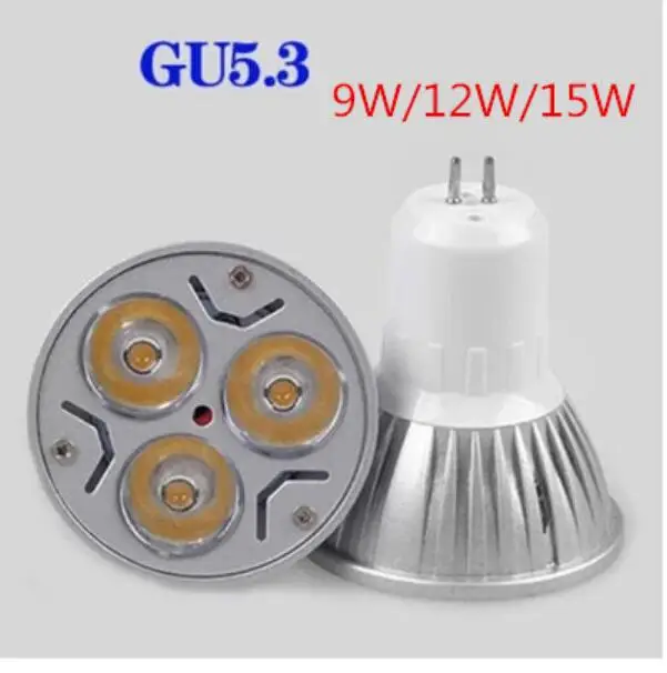 Super bright gu10 LED Lamp 110v 220V Dimmable 9W 12W 15W COB LED GU5.3 MR16 E27 E14 Spot light Lampada LED Bulb Lighting