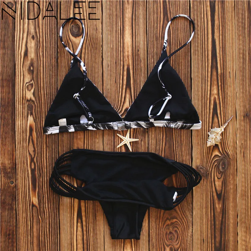 NIDALEE комплект бикини пальмовое дерево 2019 купальник из полиэстера для женщин