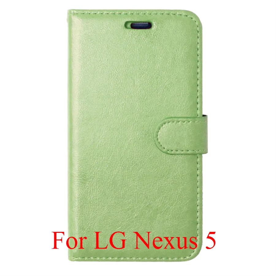 Роскошный кошелек для LG G2 G3 G4 Stylus L70 Optimus L90 Nexus 5 чехол для телефона флип-чехол из искусственной кожи с подставкой Держатель для карт - Цвет: Green Nexus 5