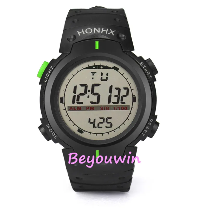 100 шт./лот honhx-9040-2 черный пояс большие студенческие часы дизайнерские спортивные