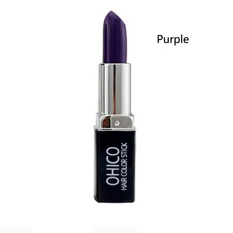 Purple Натуральные растительные экстракты губная помада Форма краска для волос ручка покрытие белых волос одноразовый цвет волос палочка для красоты волос Мода - Цвет: Purple