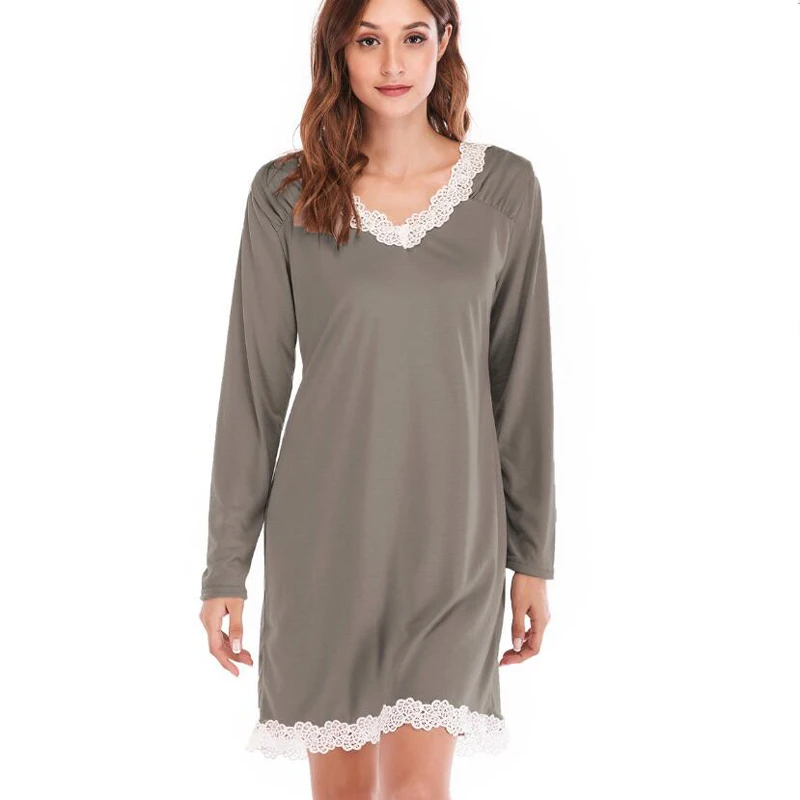 одежда для девочек Твердые v образным вырезом полноформатный Для женщин платья