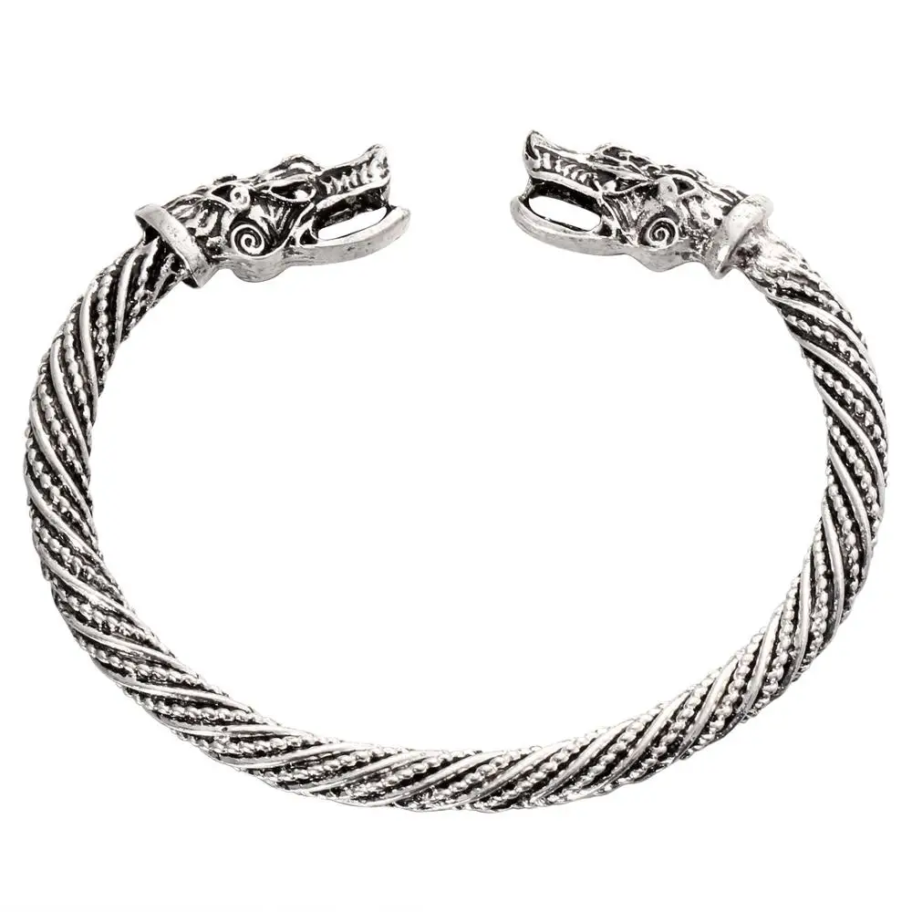Silver Bracelets Подростковый браслет с волчьей головой, индийские ювелирные изделия, модные аксессуары, викинги, мужские часы наручные браслеты-манжеты для женщин, браслеты - Окраска металла: Silver Bracelets