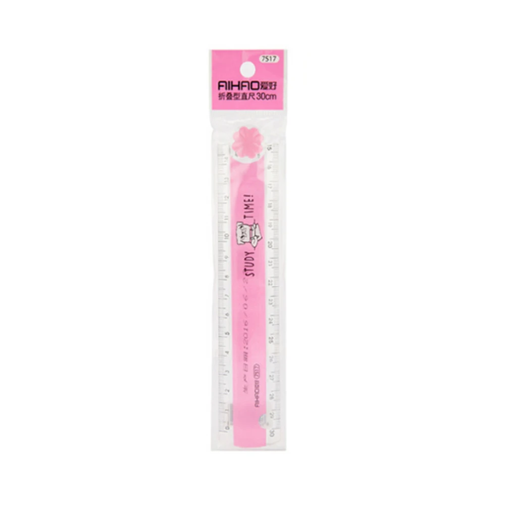 pink 30 см, новинка, милая цветная складная линейка Kawaii для обучения, многофункциональные линейки для рисования, для детей, студентов, офиса, школы, канцелярские принадлежности - Цвет: pink