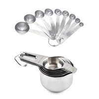 stainless steel measuring cups and spoons set of 16 7 cups and 9 spoons kitchen gadgets utensils for cooking perfect gift