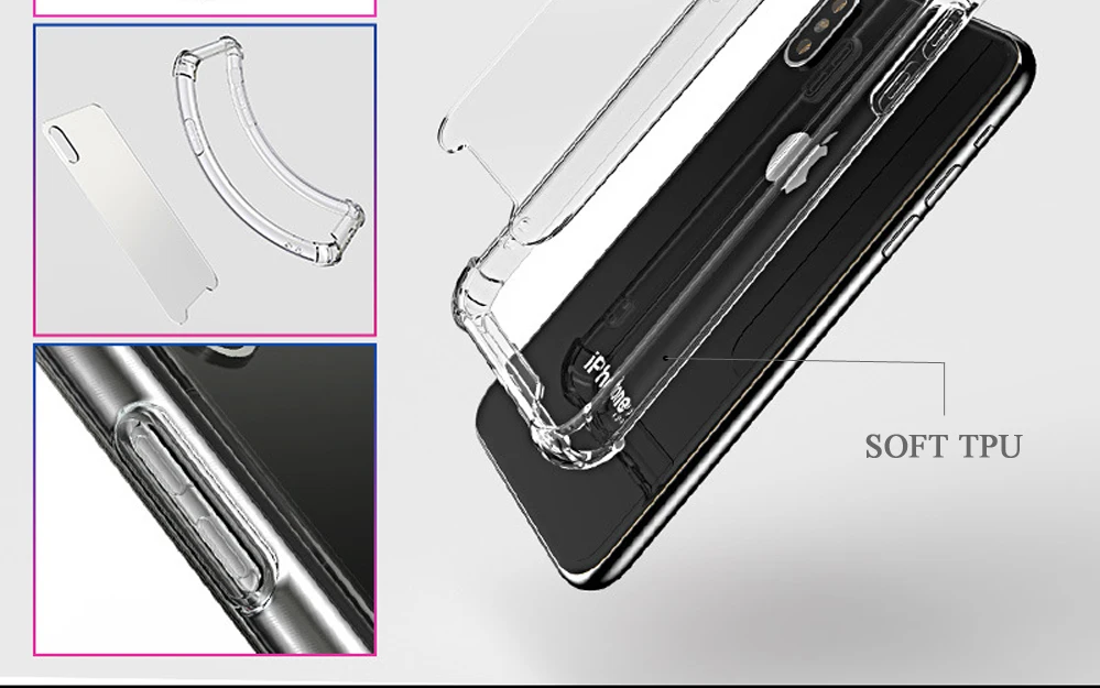 ITEUU сверхпрочный противоударный чехол для iPhone X XS MAX XR PC TPU воздушная подушка Супер Противоударный Прозрачный жесткий чехол