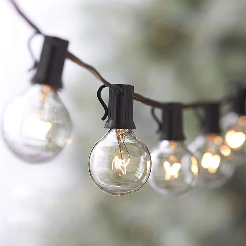 ORAOKO струнные огни прозрачные колбы G40 Guirnalda Luces Decorativas для праздника Рождество водонепроницаемый
