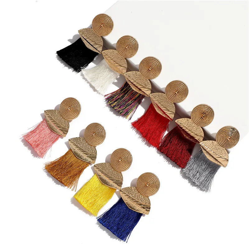 Tassel Earrings Bohemian Statement Luxury Long Earring Handmade Gifts For Women Geometric Fringe Fashion Drop Vintage | Украшения и