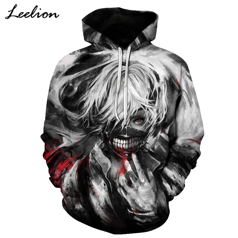 Leelion Мода 2017 г. аниме 3d Толстовки Для мужчин/Для женщин толстовка Токио вурдалак