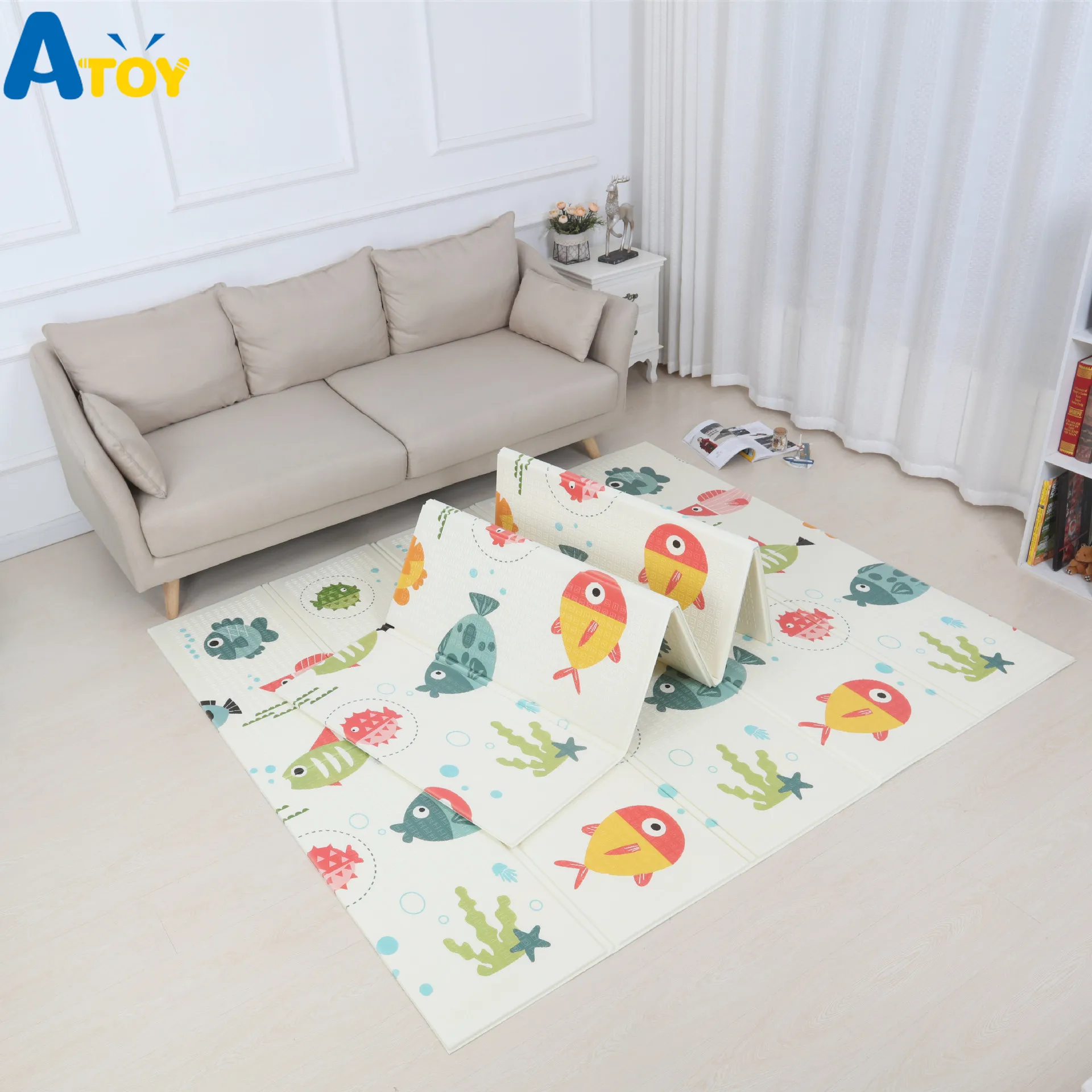 XPE детский складной игровой коврик для младенцев двухсторонний из пенопласта