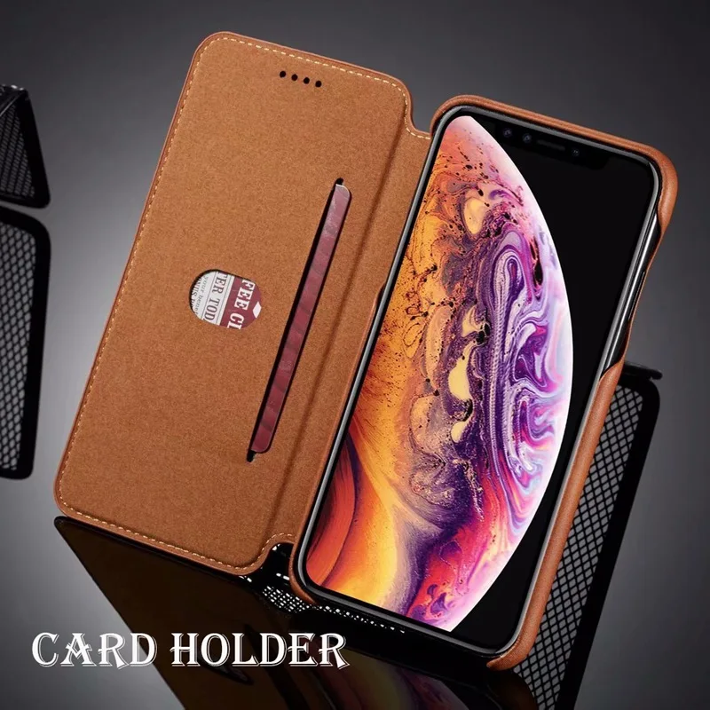 Роскошный кожаный флип-чехол для iPhone X XR XS Max чехол держатель для карт кошелек Fundas для iPhone 5 SE 6 6s 7 8 Plus чехол Coque