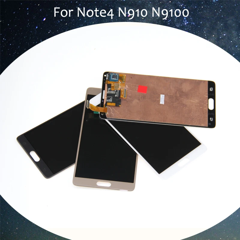 AMOLED экран для SAMSUNG Galaxy Note 4 ЖК дисплей Note4 N910 сенсорный дигитайзер N910A N910F N9100 черный