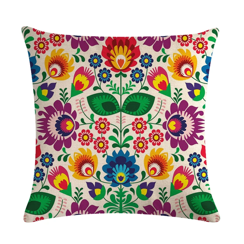 45x45 см разноцветный цветочный яркий Чехол для мягкой плюшевой подушки заднего