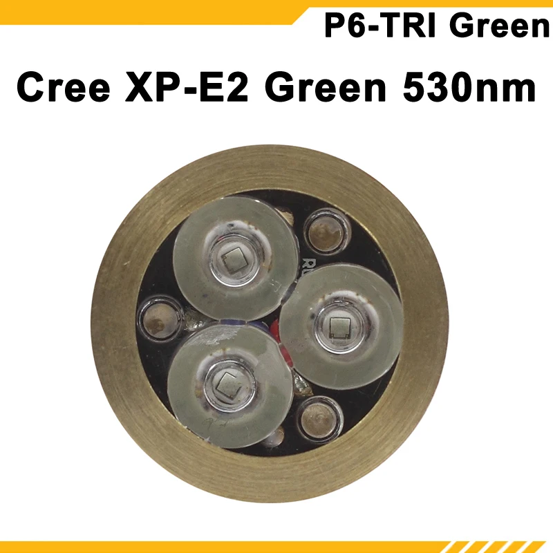KDLITKER P6-TRI тройной Cree XP-E2 зеленый 530nm 800 люмен 3V - 9V 5-Mode цвет P60 модуль (Dia. 26 5 мм) | Лампы