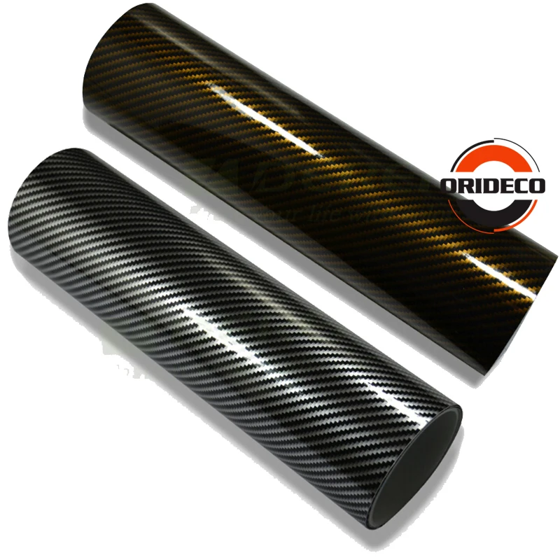 2D Глянцевая Золотая углеродная волоконная виниловая пленка с воздушно