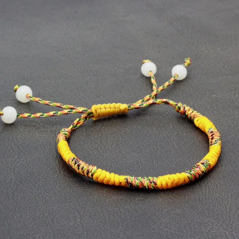 2017 буддизм Lucky веревка плетеная макраме Тибетский браслет бусы аксессуары ручной