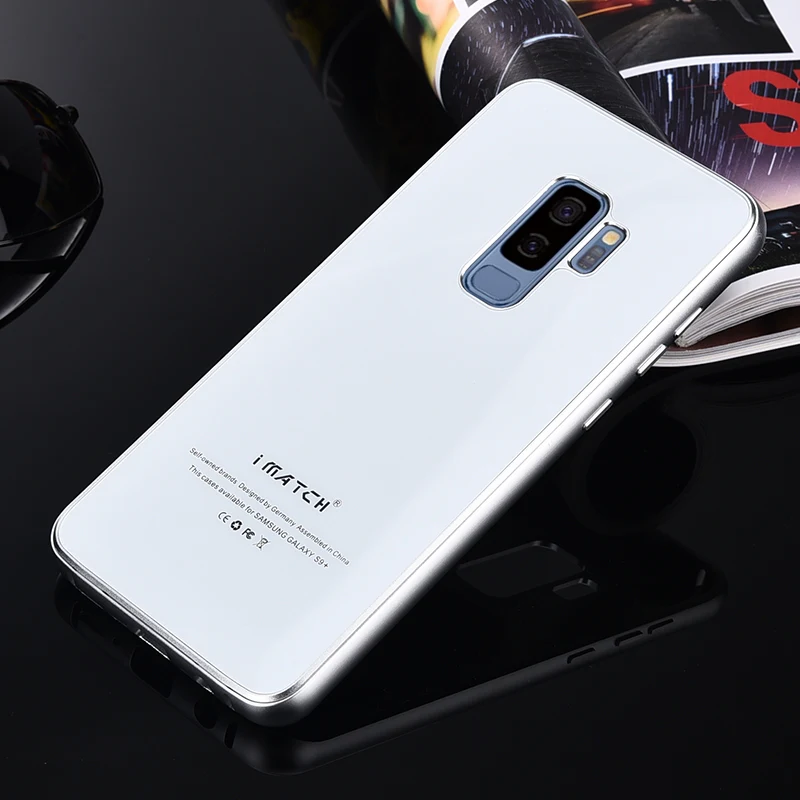 Оригинальный чехол IMATCH для Samsung Galaxy S9 Plus металлическая рамка 9H закаленное стекло