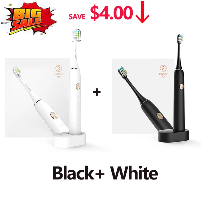 Sales 1 Xiaomi Soocare X3 X3S Soocas электрическая умная зубная щетка Водонепроницаемая беспроводная зарядка Android iOS приложение пульт дистанционного управления - Цвет: Sales 1