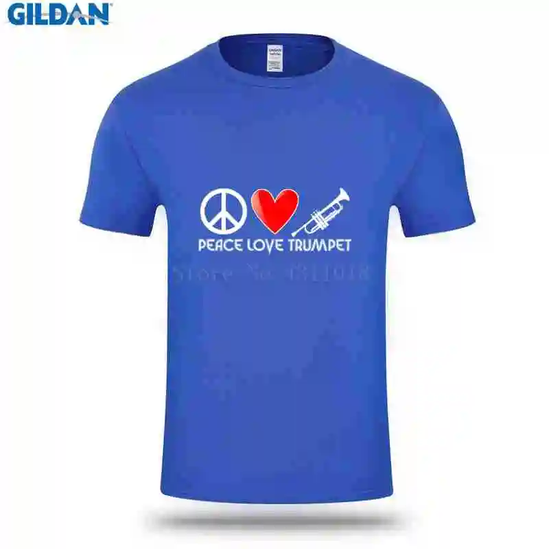 Печатных футболка Для мужчин 100% хлопок удобные Peace Love труба Размеры S-3xl