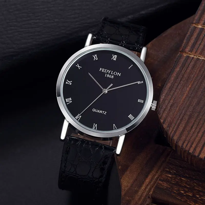 Часы наручные мужские с кожаным ремешком модные брендовые Роскошные спортивные