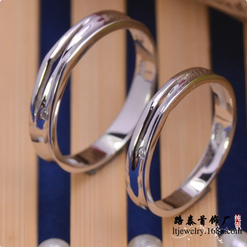 

LTR192 Fashion Silver elegant couple rings 925 silver zircon wedding rings