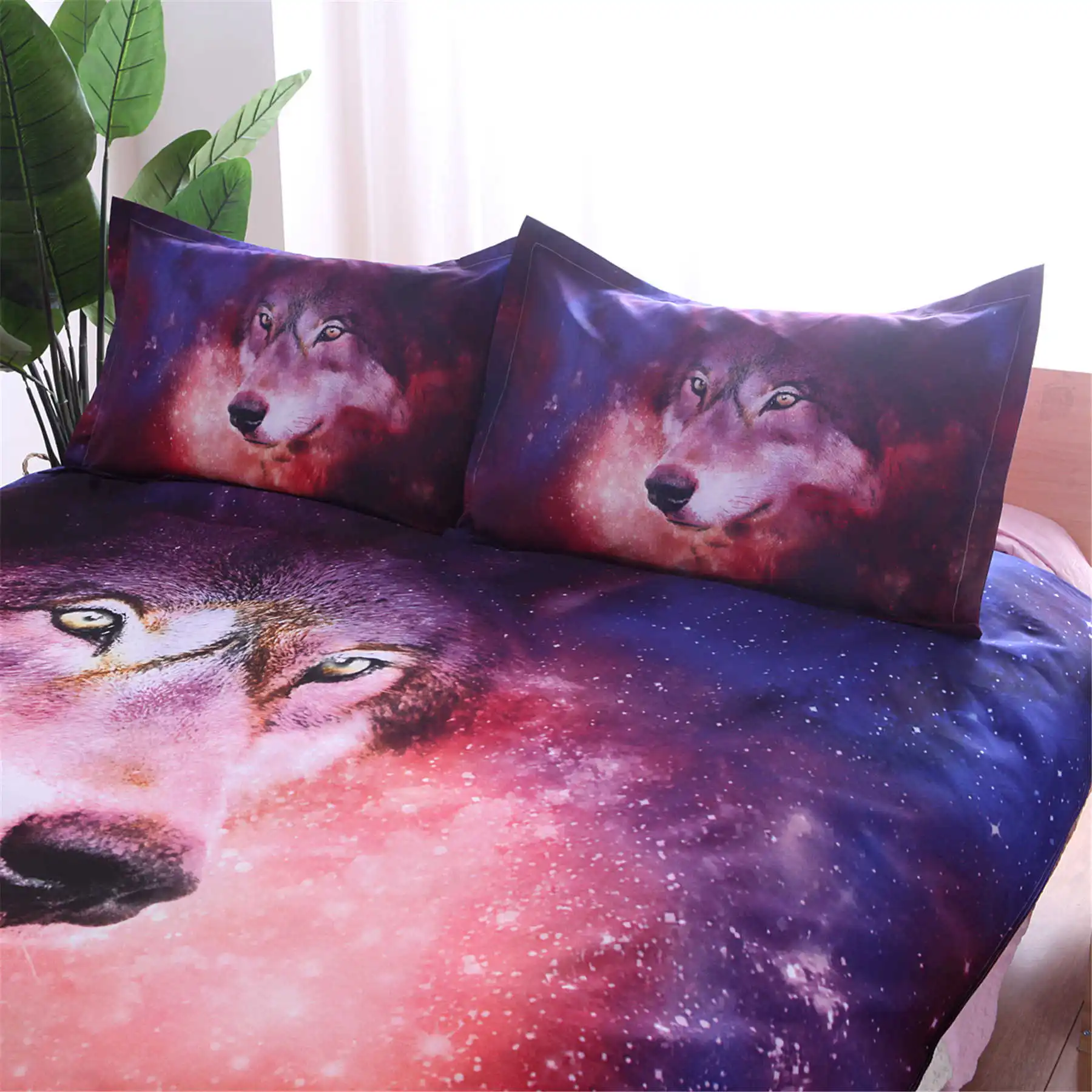 Комплект постельного белья с рисунком звездного волка 2/3 мягкий Семейный