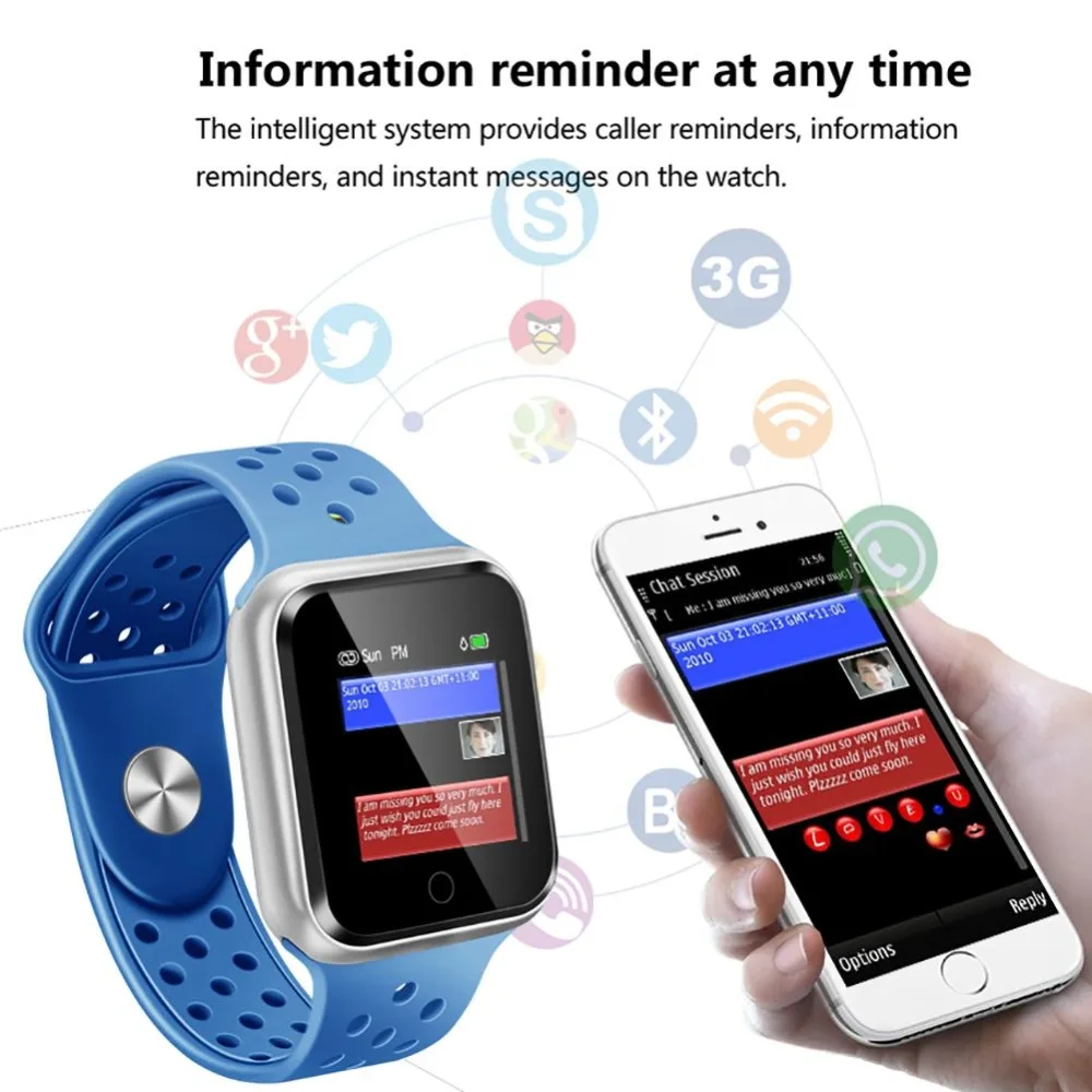 Hot 2019 Newly Smart Watch IP67 Waterproof Heart Rate Blood Pressure Sleep Monitor Wristwatch Wearable Device | Электроника