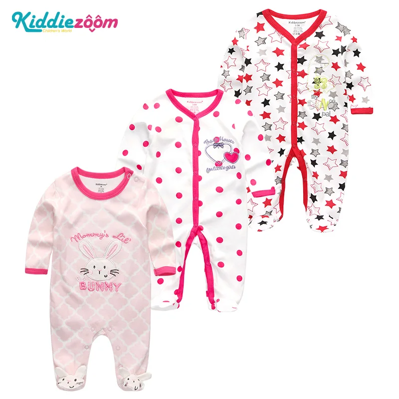 3 шт. Детские хлопковые комбинезоны с длинным рукавом и принтом | Мать ребенок