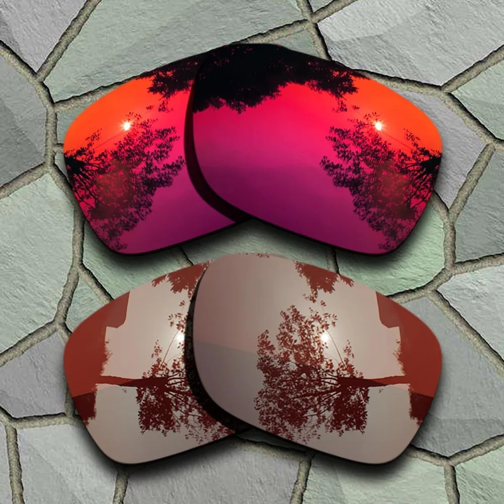 Violet Red&Bronze Brown Sunglasses Polarized Replacement Lenses for Oakley Holbrook-(TAC)
