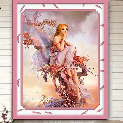 Вышитый бриллиантами Ангел девочка Вышивка крестом 5D алмазная картина украшение