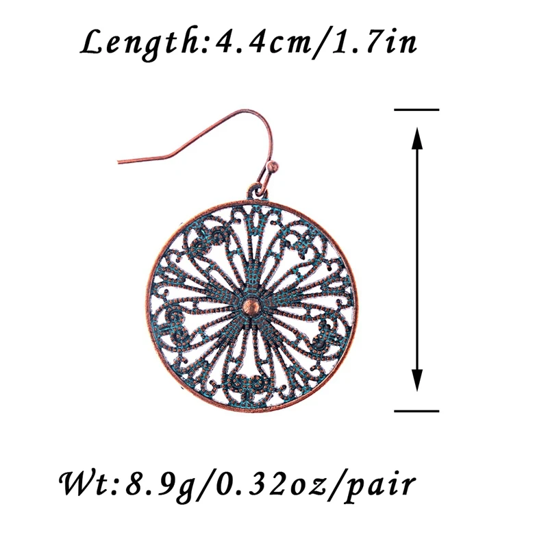 Женские этнические круглые серьги DOUVEI старинные богемные в виде цветка летние