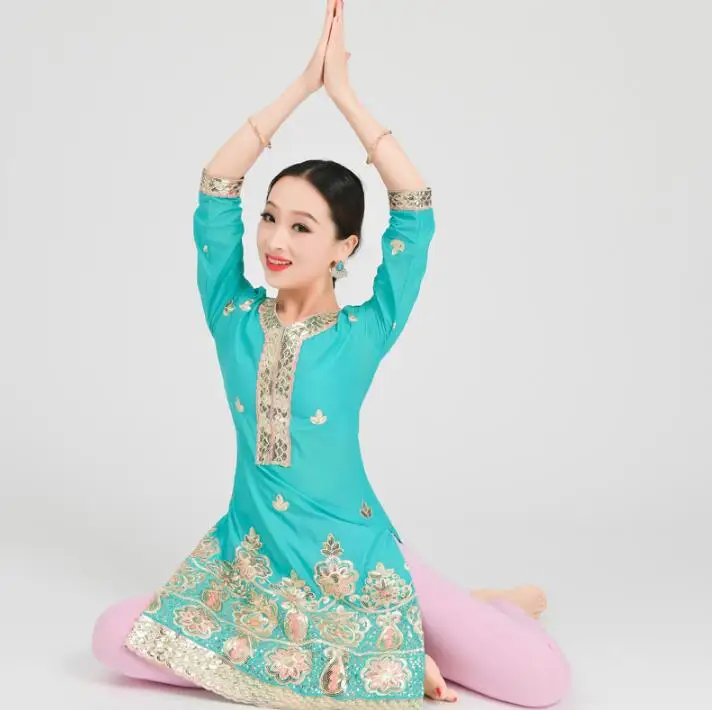 Женское модное этническое платье из хлопка с принтом Kurtas индийское танцевальное