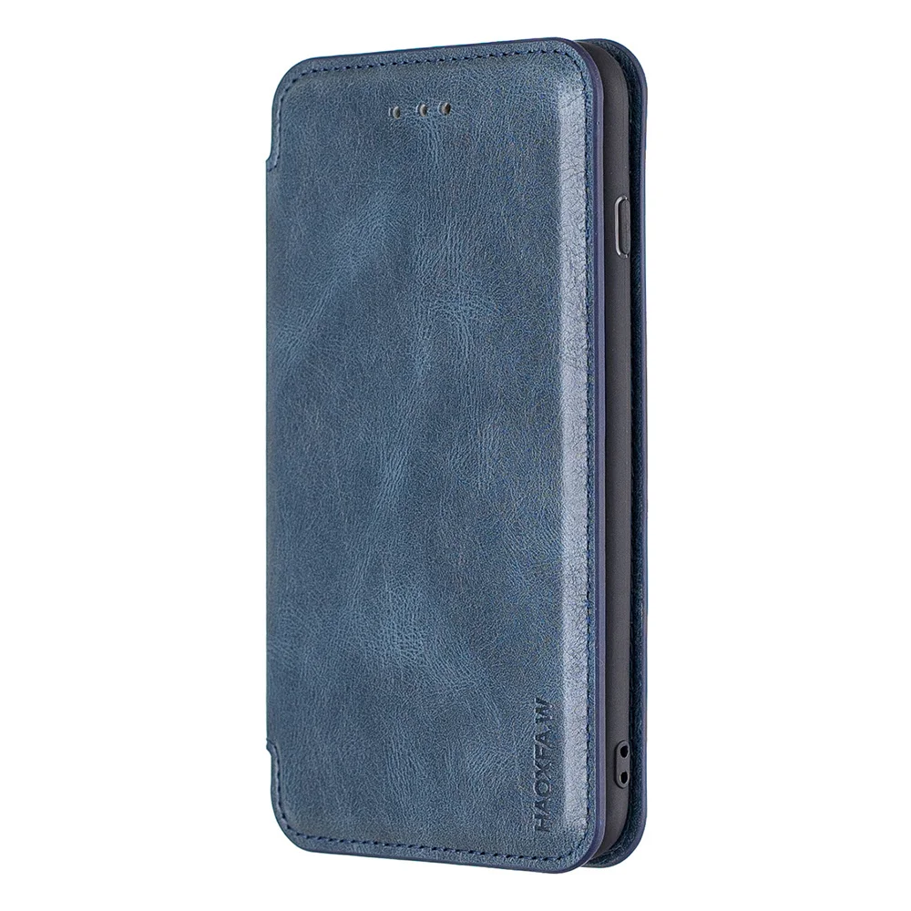 Blue Haoxun Качественный флип-кожаный чехол для iPhone 11 Pro XS Max XR X 8 7 6 6s Plus, Ретро Магнитный кошелек, держатель для карт, Обложка для книги, Coque Etui - Цвет: Blue Haoxun
