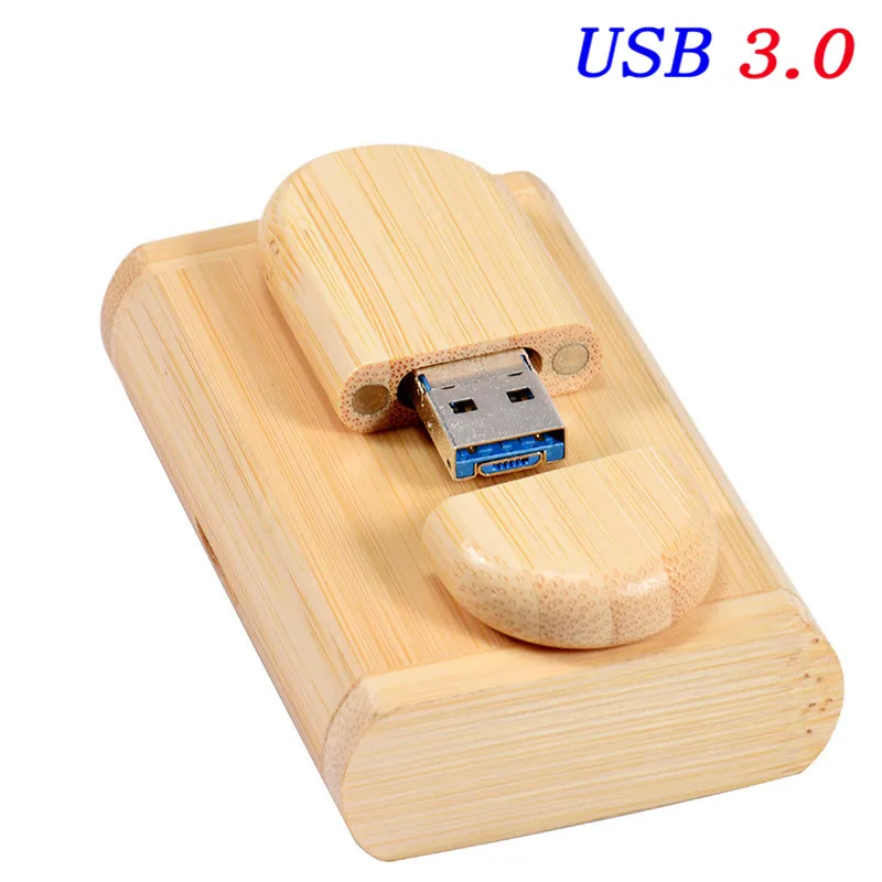 Bamboo With Box JASTER деревянный 2-в-1 сменный интерфейс USB 3,0 PC и Android USB флеш-накопитель 4 Гб до 128 ГБ Пользовательский логотип - Цвет: Bamboo With Box
