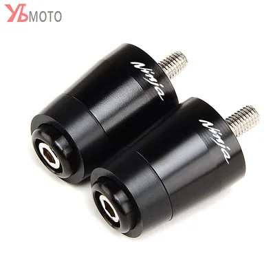 Black Для KAWASAKI NINJA 250 300 400 500R 600R 750R ZX10 ZX12R ZX6R ZX9R ZX14R Z750 Z1000 мотоциклетные ручки заканчивается аксессуары - Color: Black