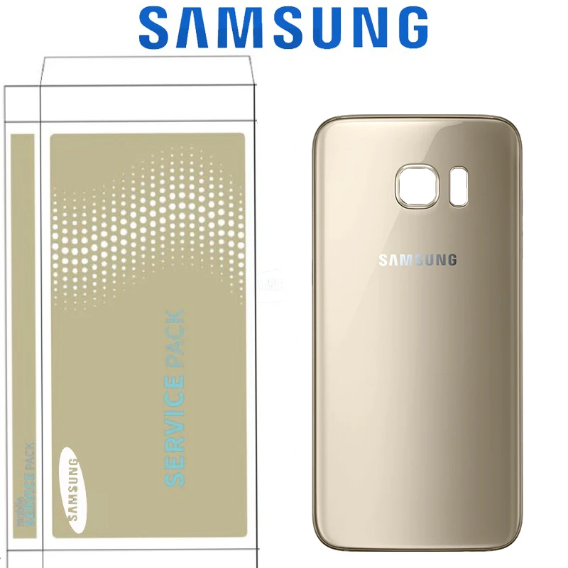 5,5 дюйма, для SAMSUNG Galaxy S7 Edge, G935, G935F, батарея, задняя крышка, стекло, корпус, замена, с камерой, стекло, объектив - Цвет: S7 Edge Gold
